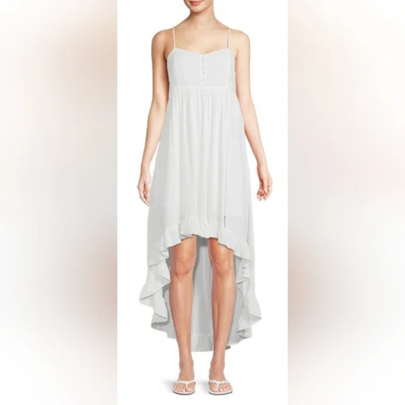 BB DAKOTA High Low Dress Ivory Size Large 12 - 14 NWT - Picture 1 of 8